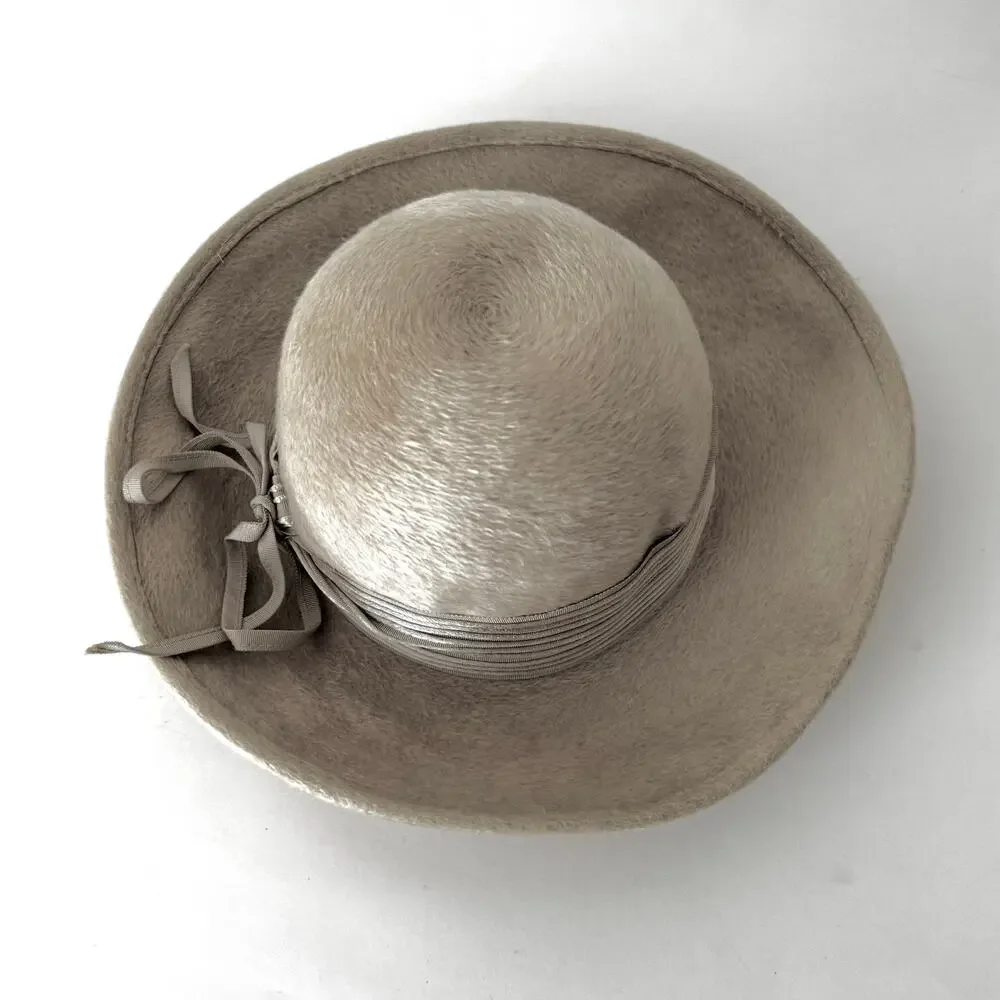 Vintage Trevi by Winner Hat Handmade Tan with Grosgrain Ribbon